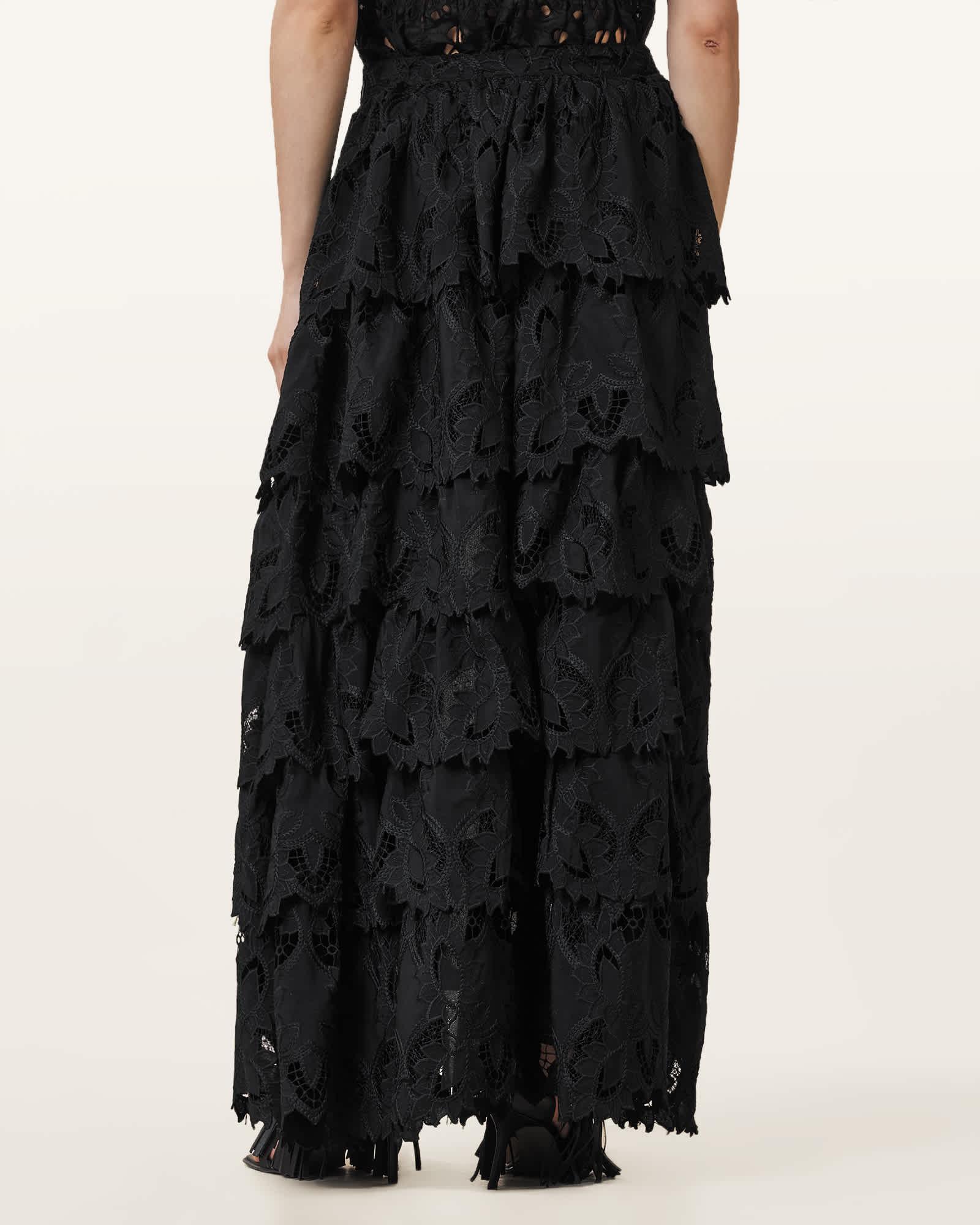 Cavarly Embroidered Maxi Skirt Product Image