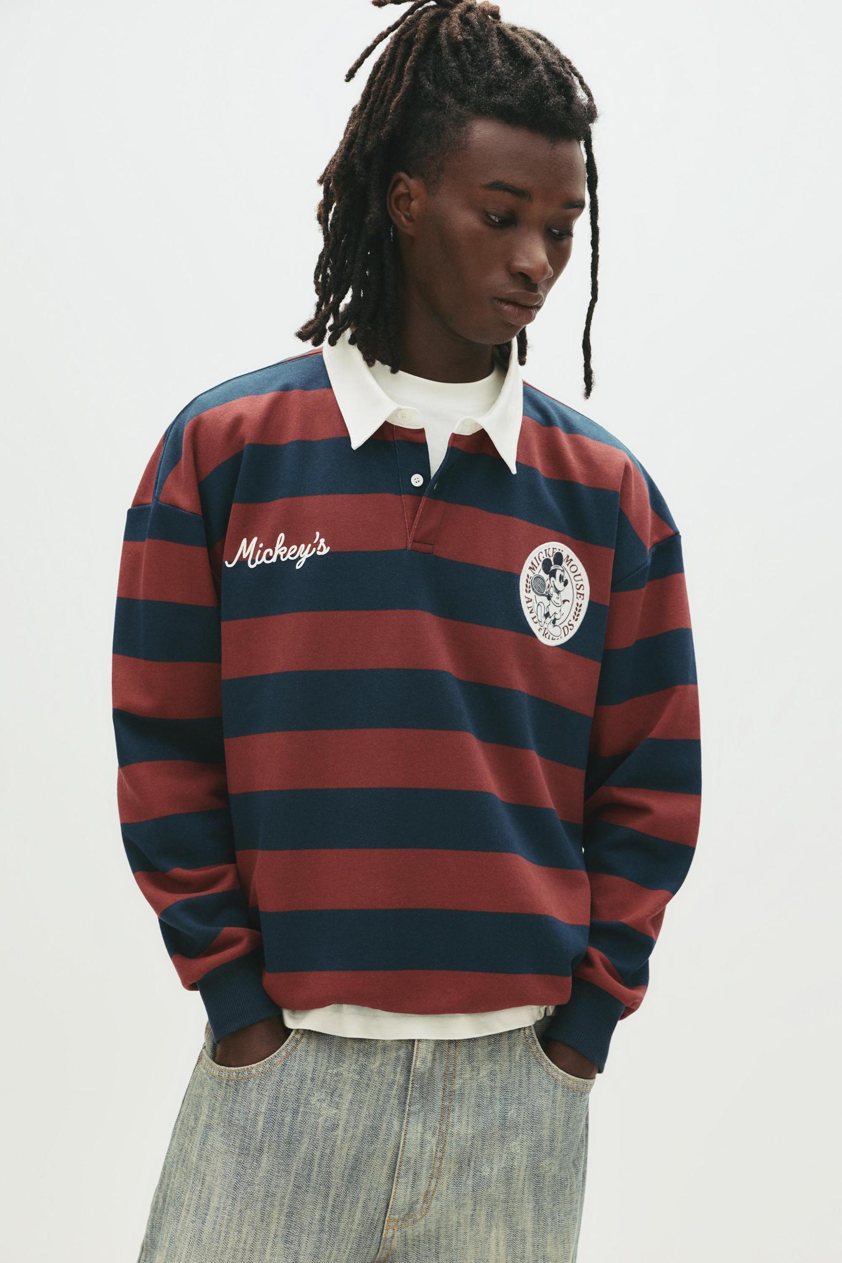 Striped Mickey Mouse polo shirt Product Image