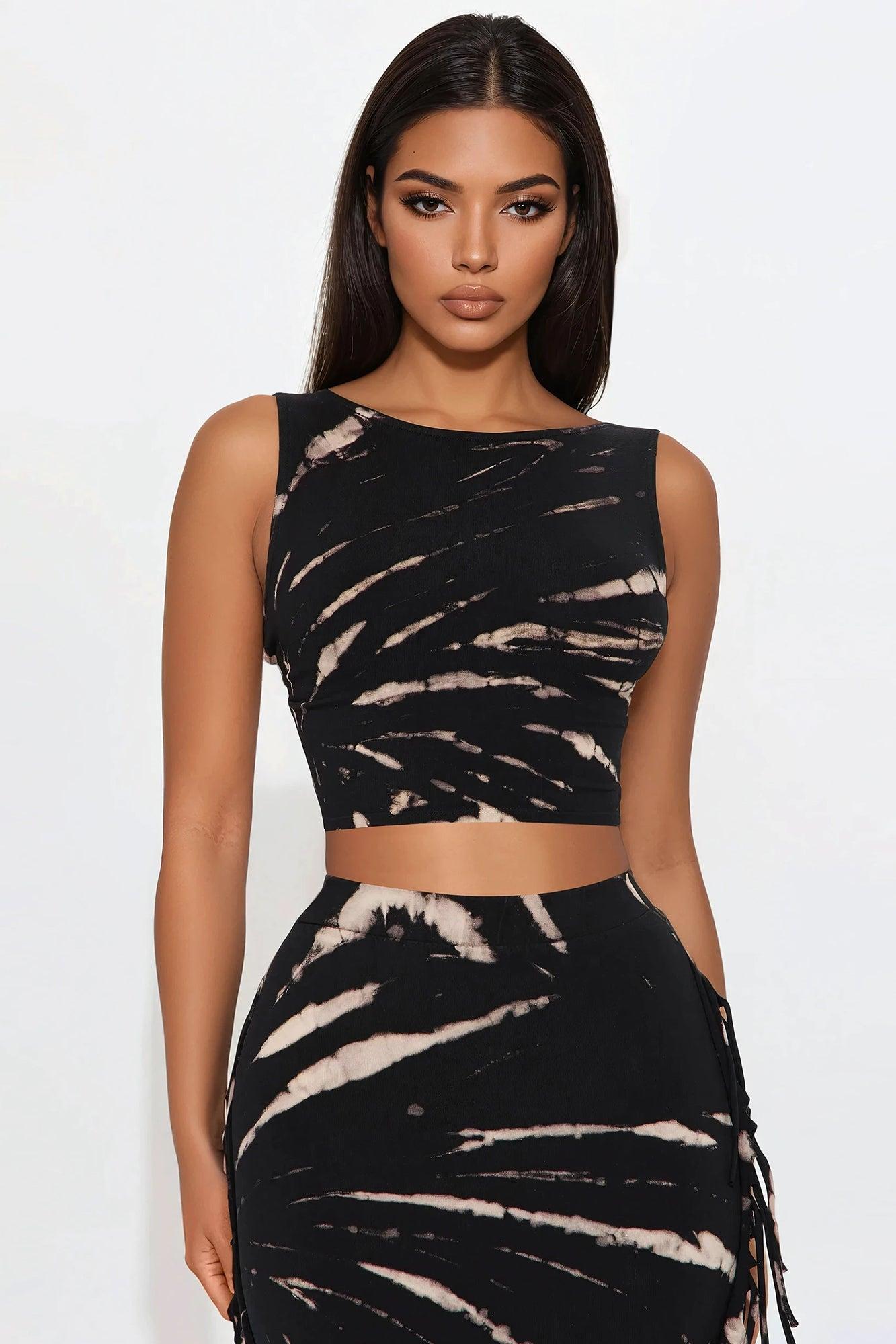 Festival Nights Maxi Skirt Set - Black/combo Product Image