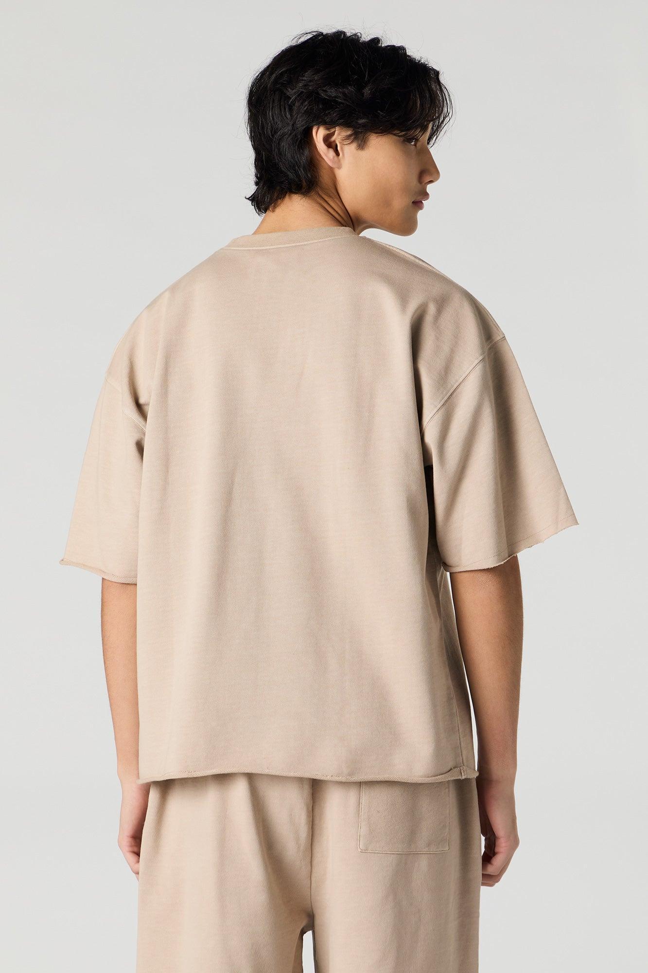 Washed Boxy Fleece T-Shirt Male Product Image