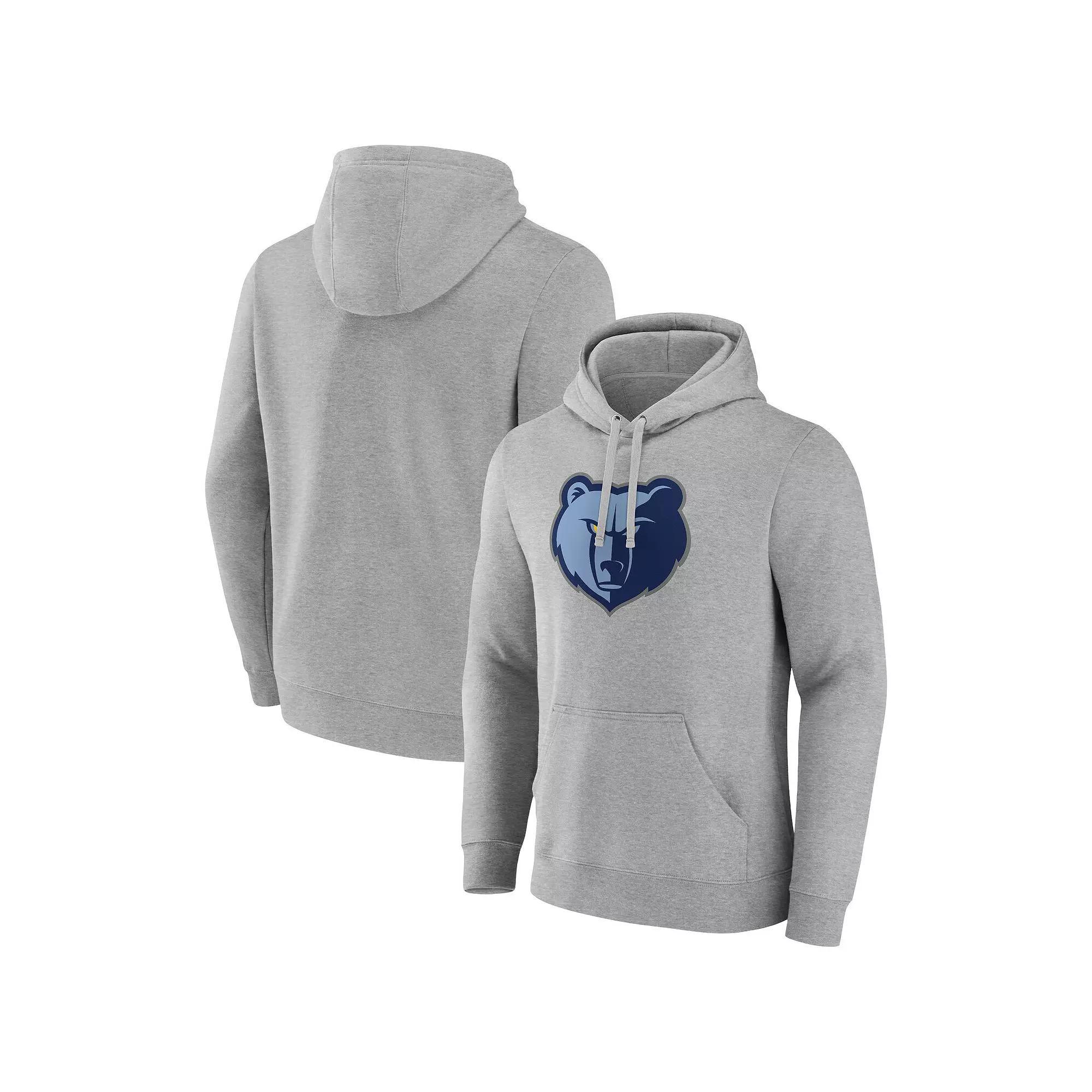 Mens Fanatics Branded Heather Gray Memphis Grizzlies Primary Logo Pullover Hoodie Product Image