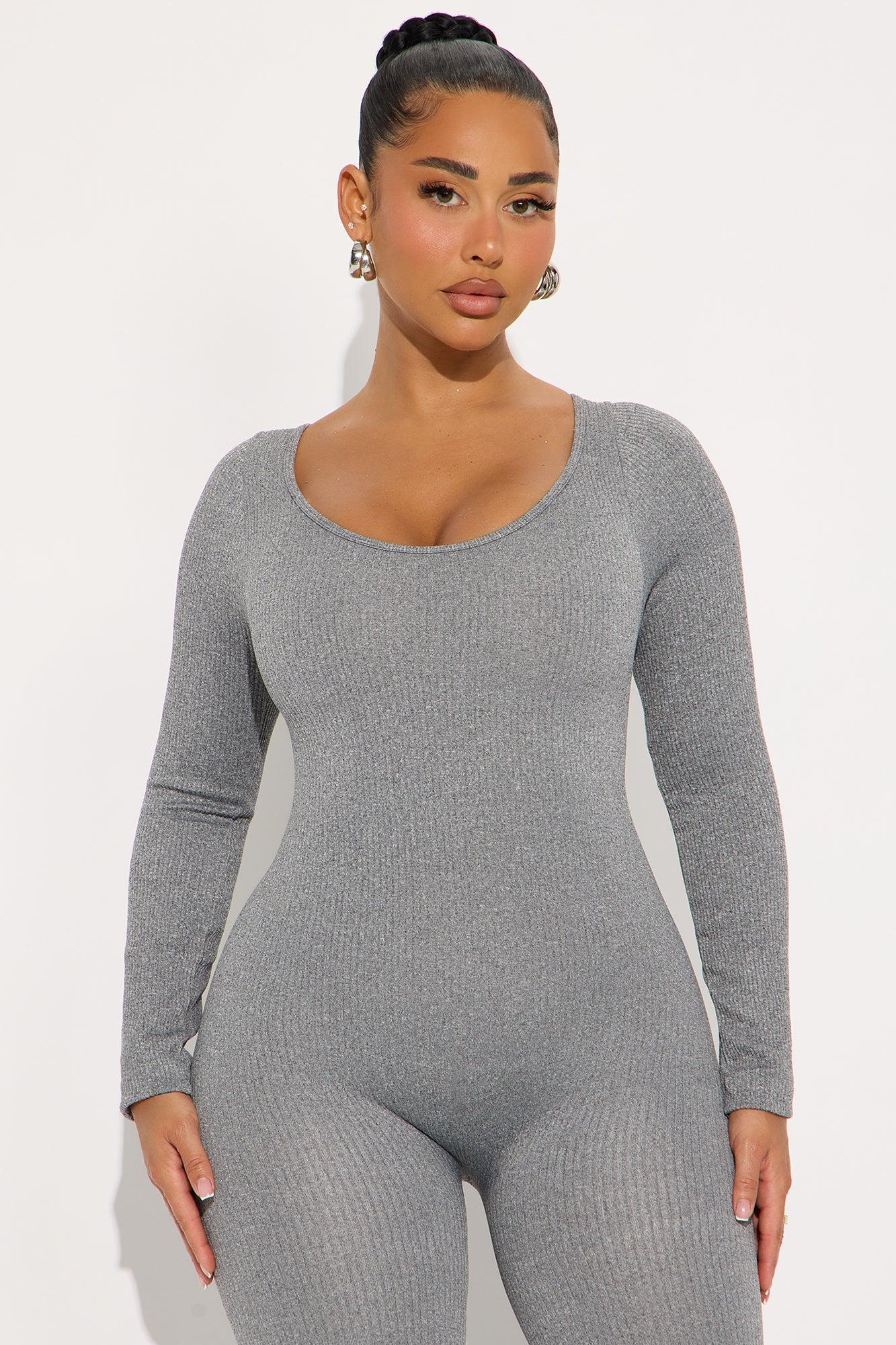 Let's Go Seamless Jumpsuit - Heather Grey Product Image
