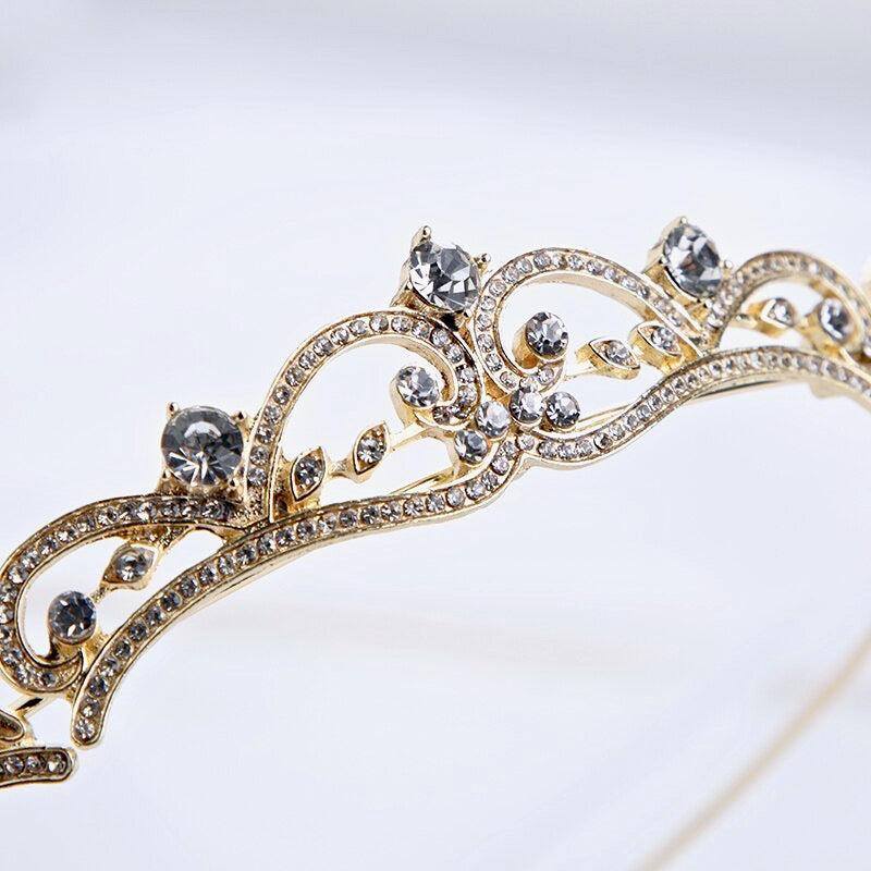 "Anya" - Rhinestone Bridal Tiara - Available in Silver, Rose Gold and Yellow Gold Product Image
