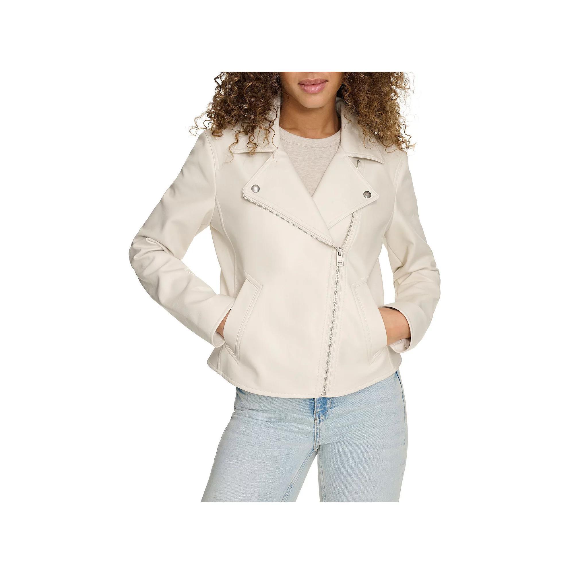 Women's Levi's® Faux Leather Slim Fit Moto Jacket, Size: XS, Oyster Product Image