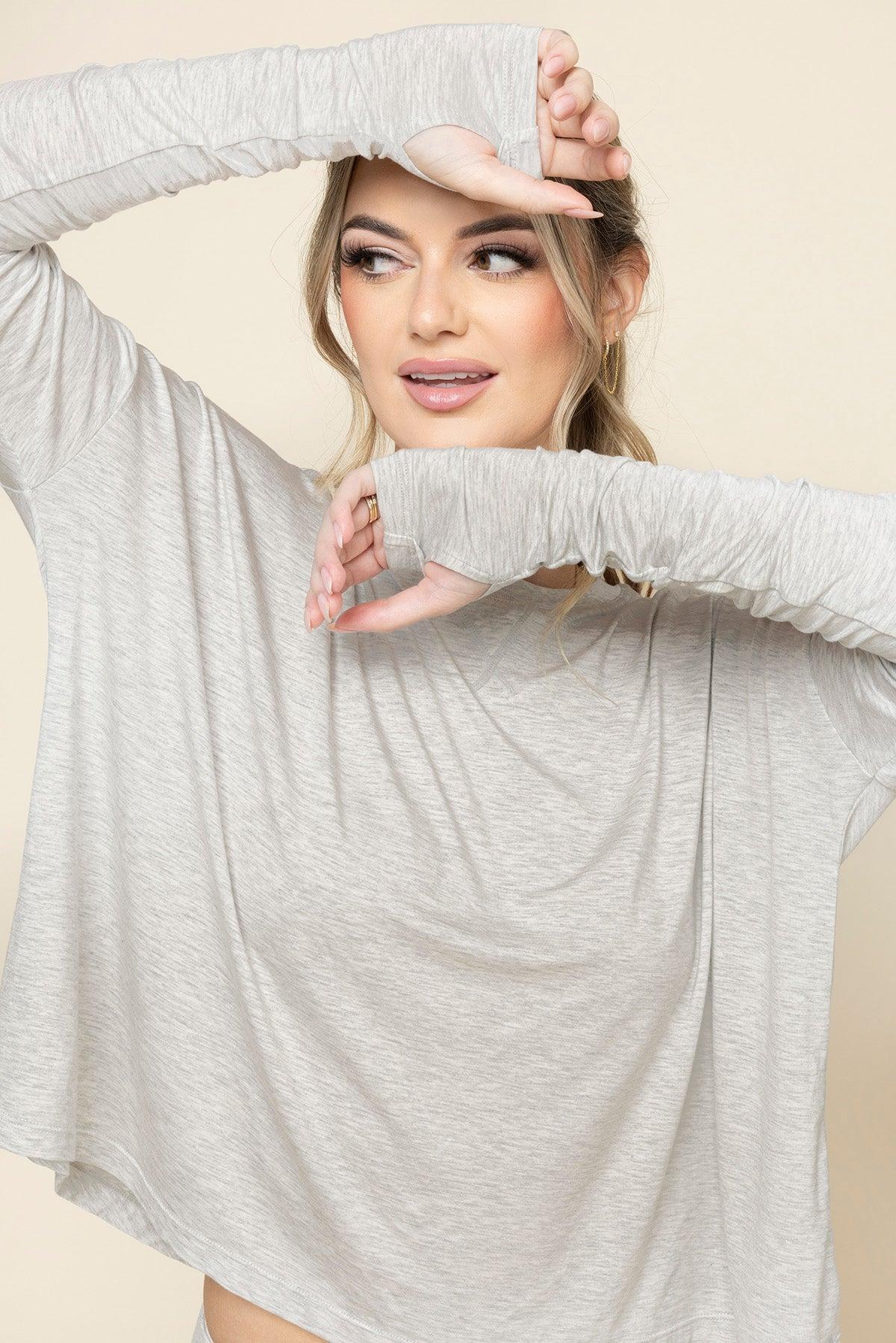 The Perfect Long Sleeve Top - Dusty Blue Product Image