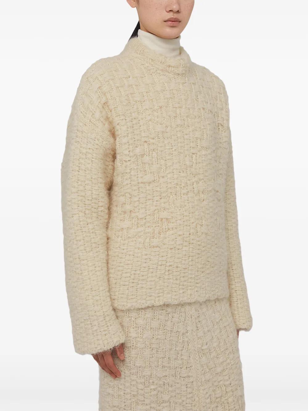 JIL SANDER Mock-neck Jumper In White Product Image