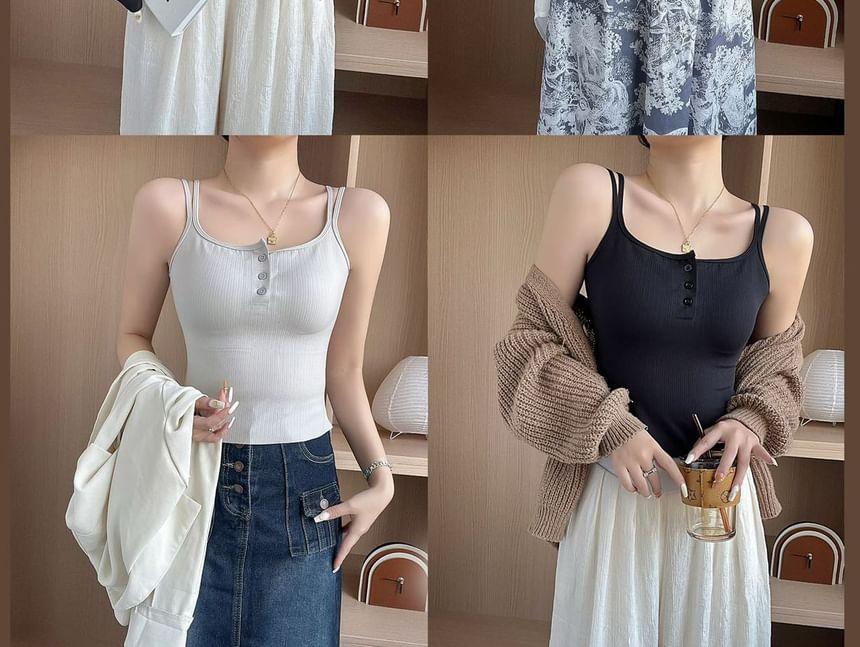 Henley Plain Strappy Camisole Product Image