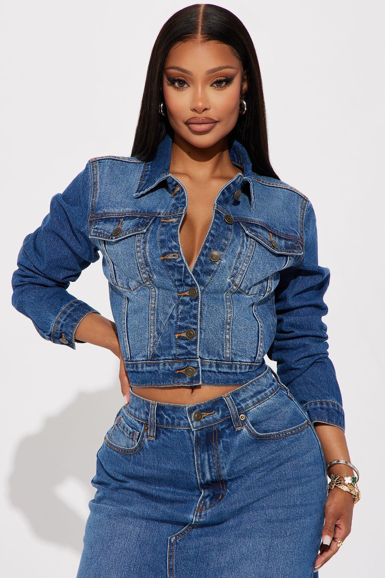 Bailey Denim Maxi Skirt Set - Medium Wash Product Image
