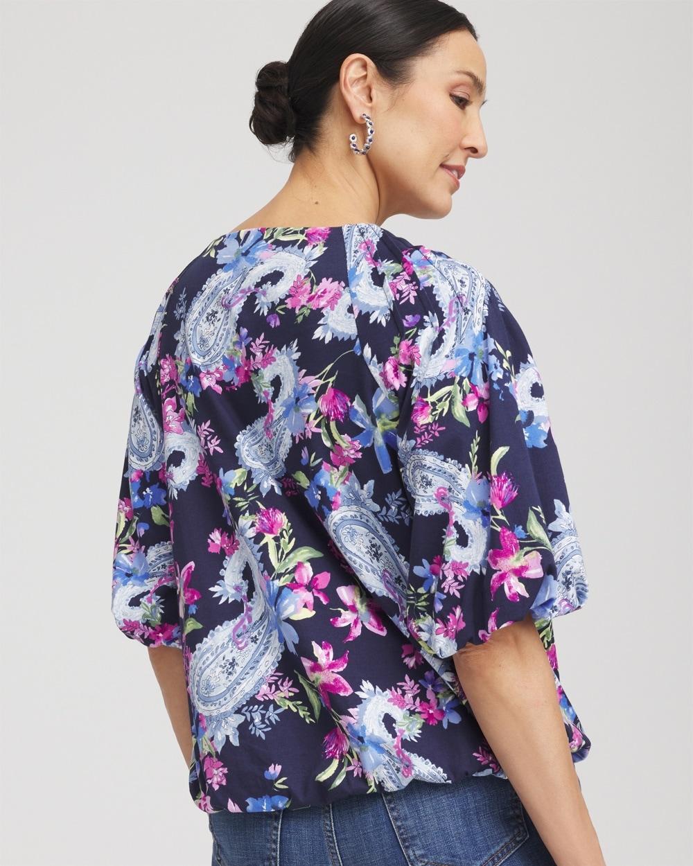 Paisley Pintuck Bubble Hem Top Product Image