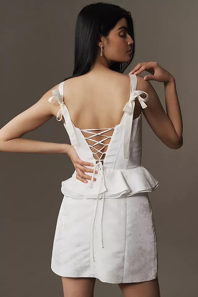 V. Chapman Winter Sleeveless Peplum Brocade Mini Dress Product Image