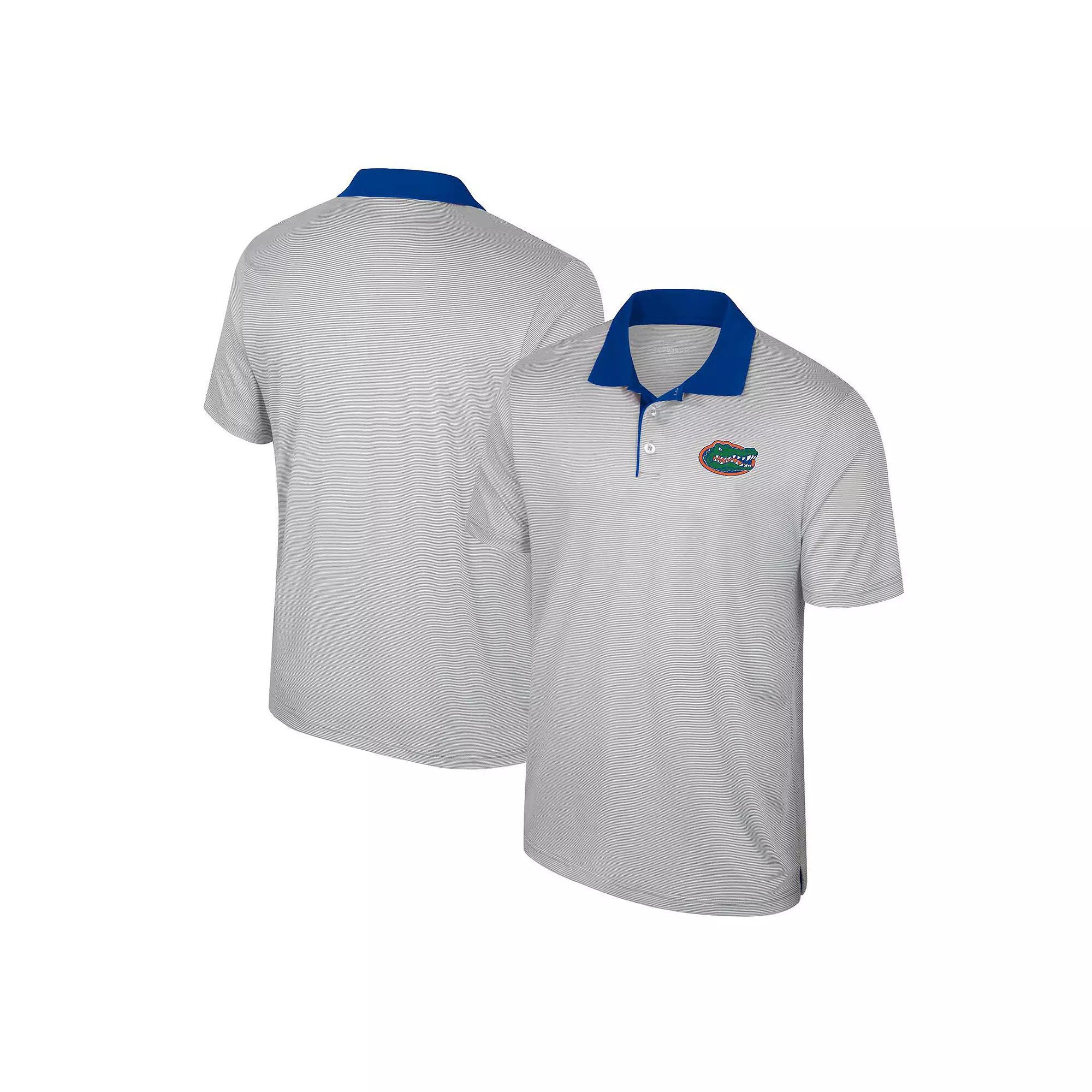 Mens Colosseum Gray Florida Gators Tuck Striped Polo Product Image