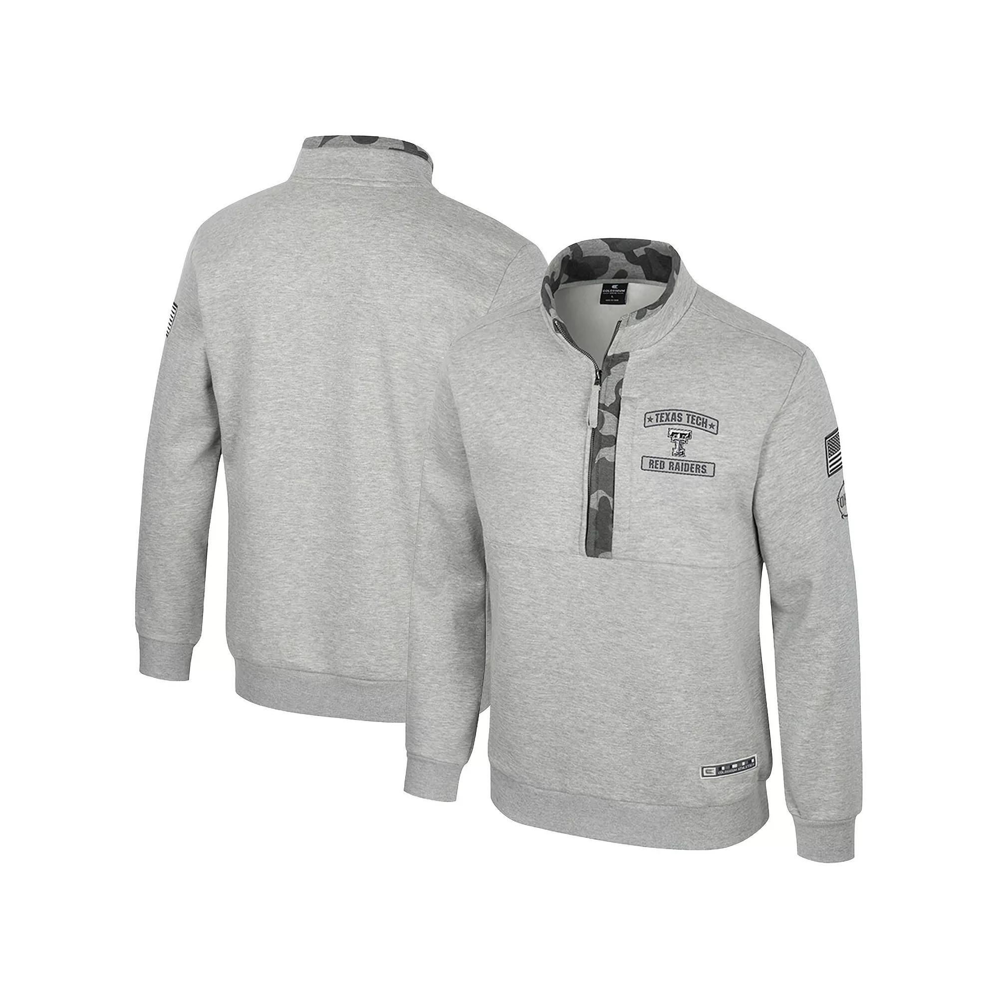 Men's Colosseum Heather Gray Penn State Nittany Lions OORAH OHT Military Appreciation Fleece Quarter-Zip Jacket, Size: Medium, Grey Product Image