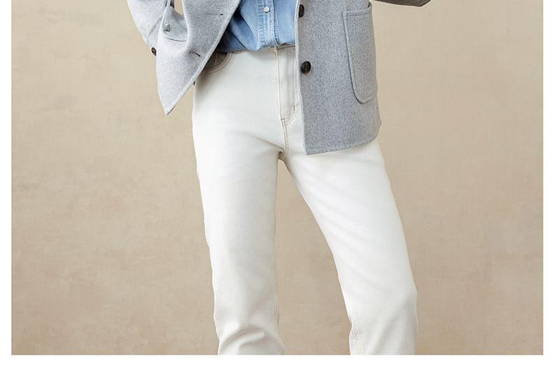 Plain Hood Button Short Coat Product Image