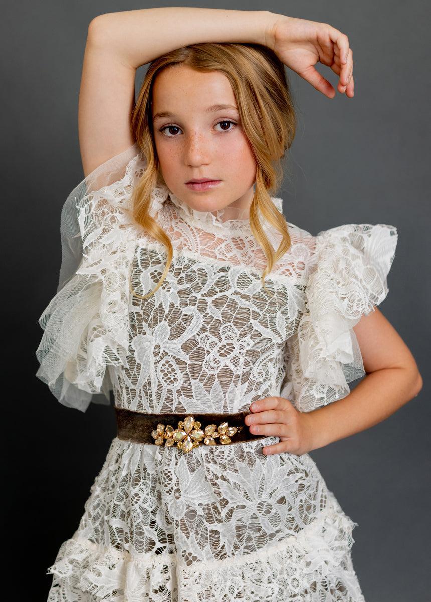 Alethea Impact Dress in Cream Girls Product Image