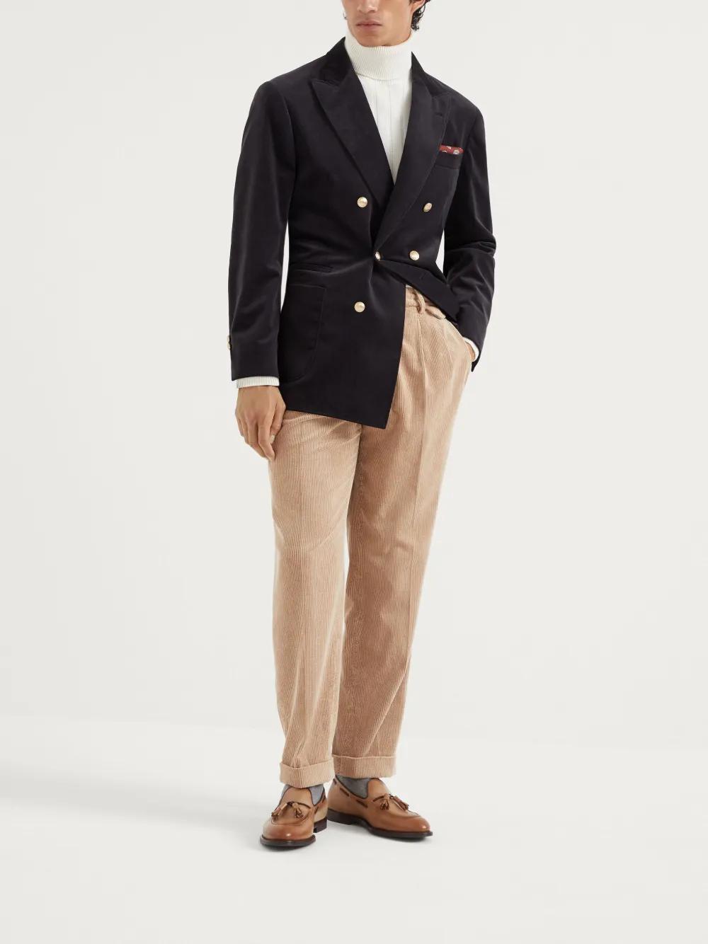 BRUNELLO CUCINELLI Double-breasted Blazer In Grey Product Image