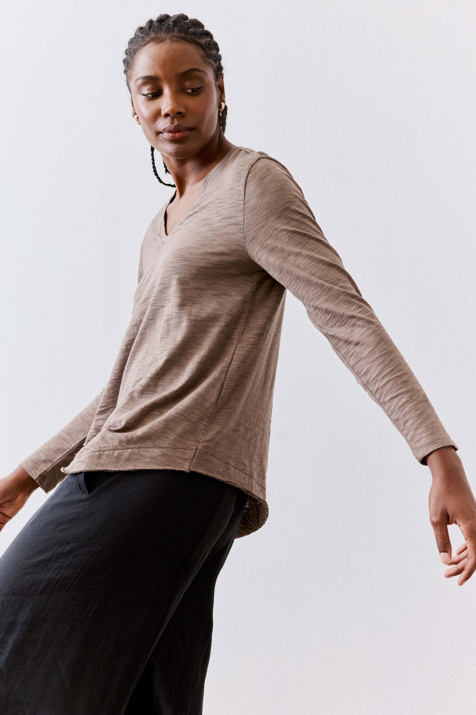 New Angle V-Neck Long Sleeve Top Product Image