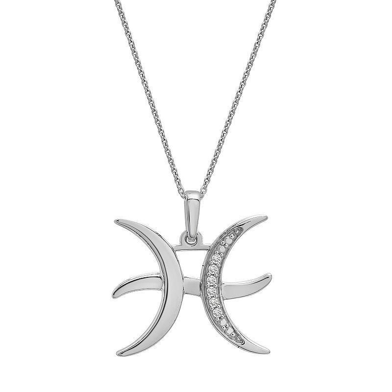 Sterling Silver Diamond Accent Zodiac Sign Pendant Necklace, Women's, Size: 18", Aries Product Image