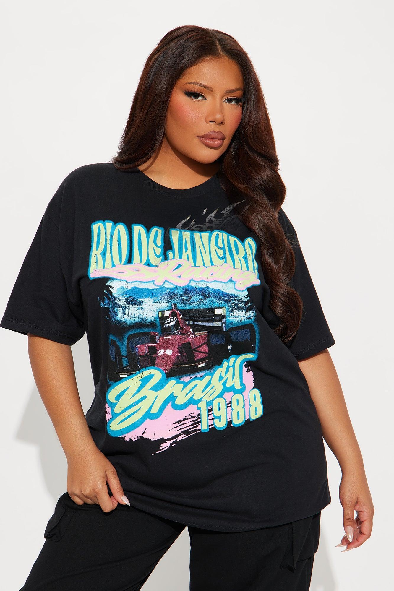 Rio De Janeiro Racing Oversized Tee - Black Product Image