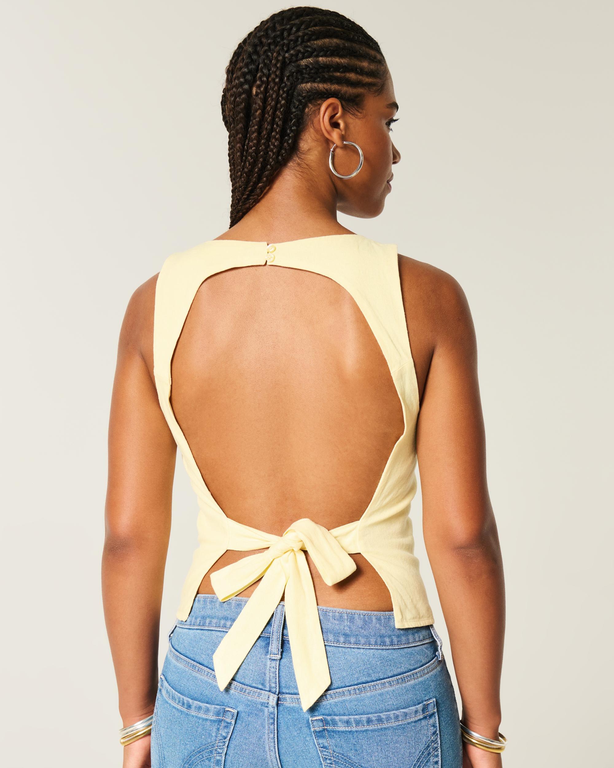 Denim Open-Back Top Product Image