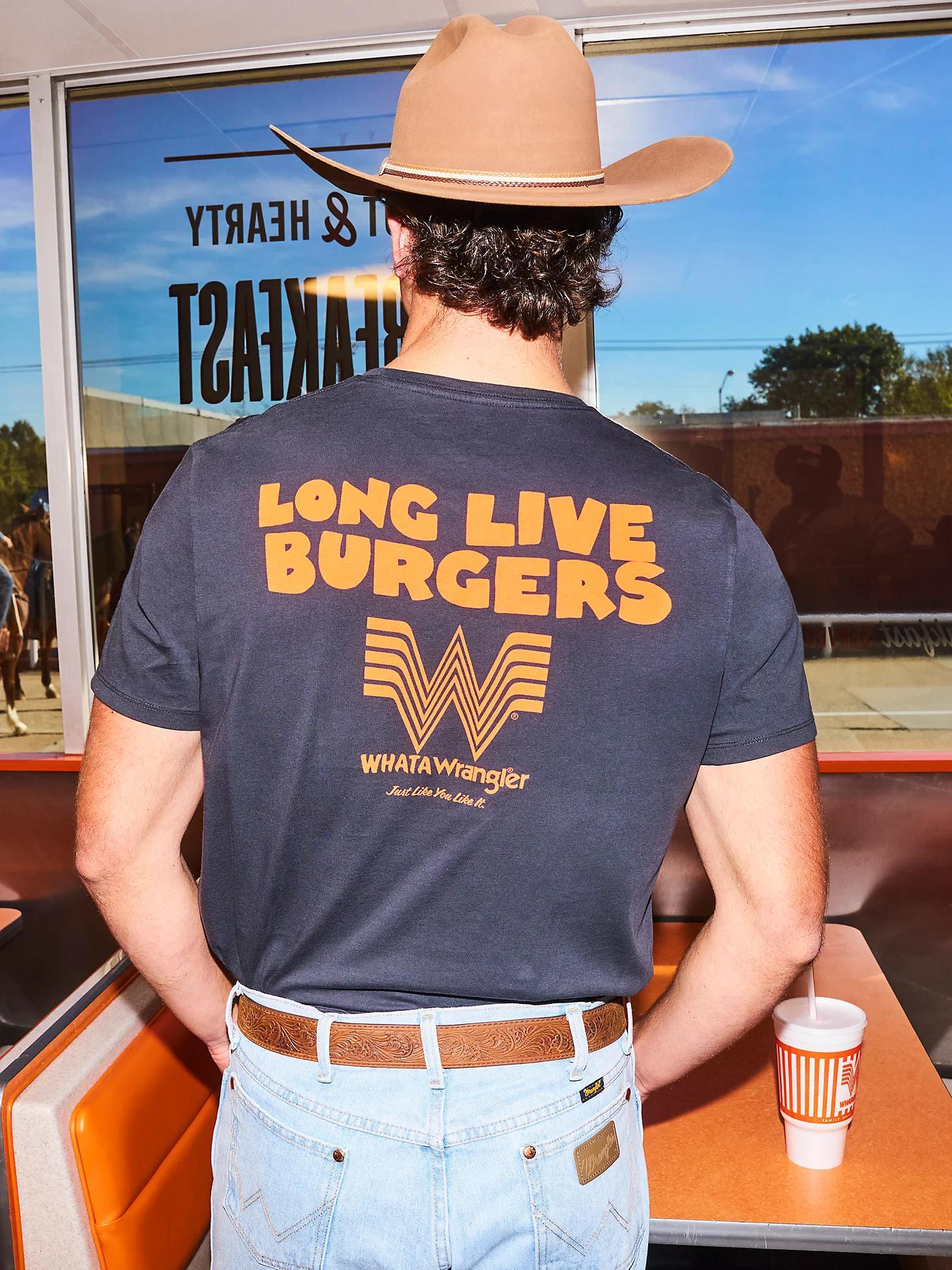 Wrangler x Whataburger Men's Long Live Burgers T-Shirt | Men's SHIRTS | Wrangler® Product Image