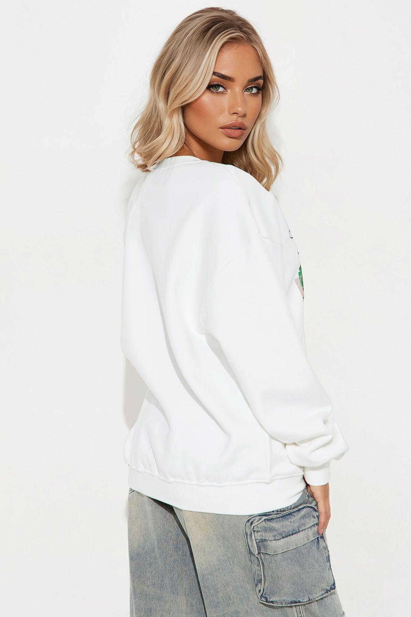 Naughty List Crew Neck Sweatshirt - White Product Image