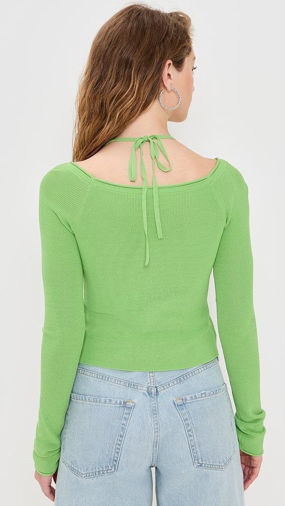 Good American Stretch Rib Knit Off Shoulder Top | Shopbop Product Image