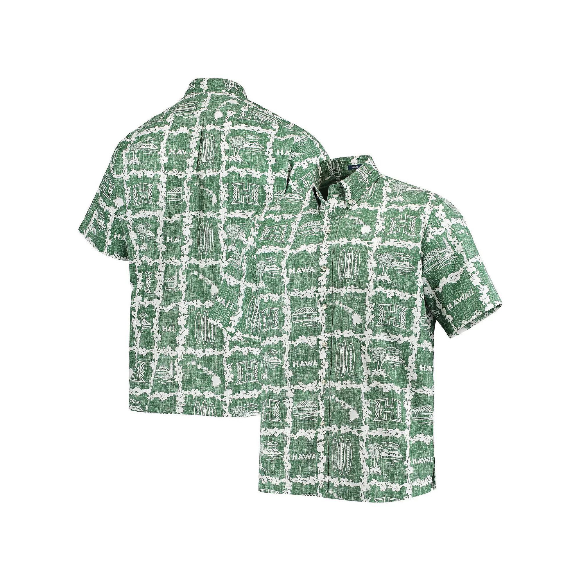 Men's Reyn Spooner Green Hawaii Warriors Classic Button-Down Shirt, Size: 2XL, Hwi Green Product Image