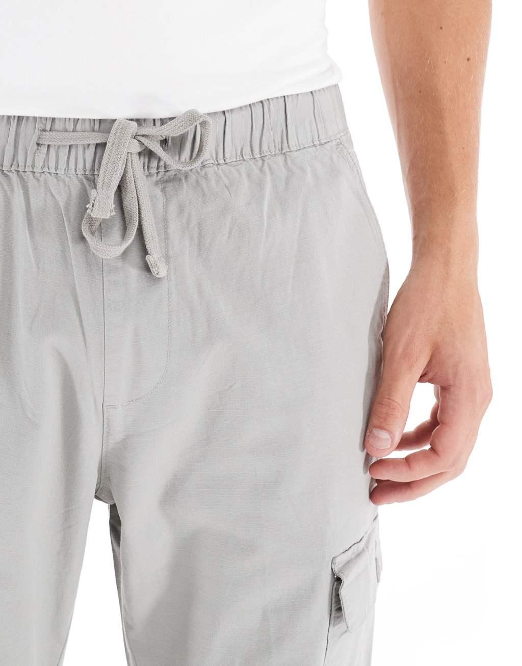 Bershka ripstop wide leg cargo pants Product Image