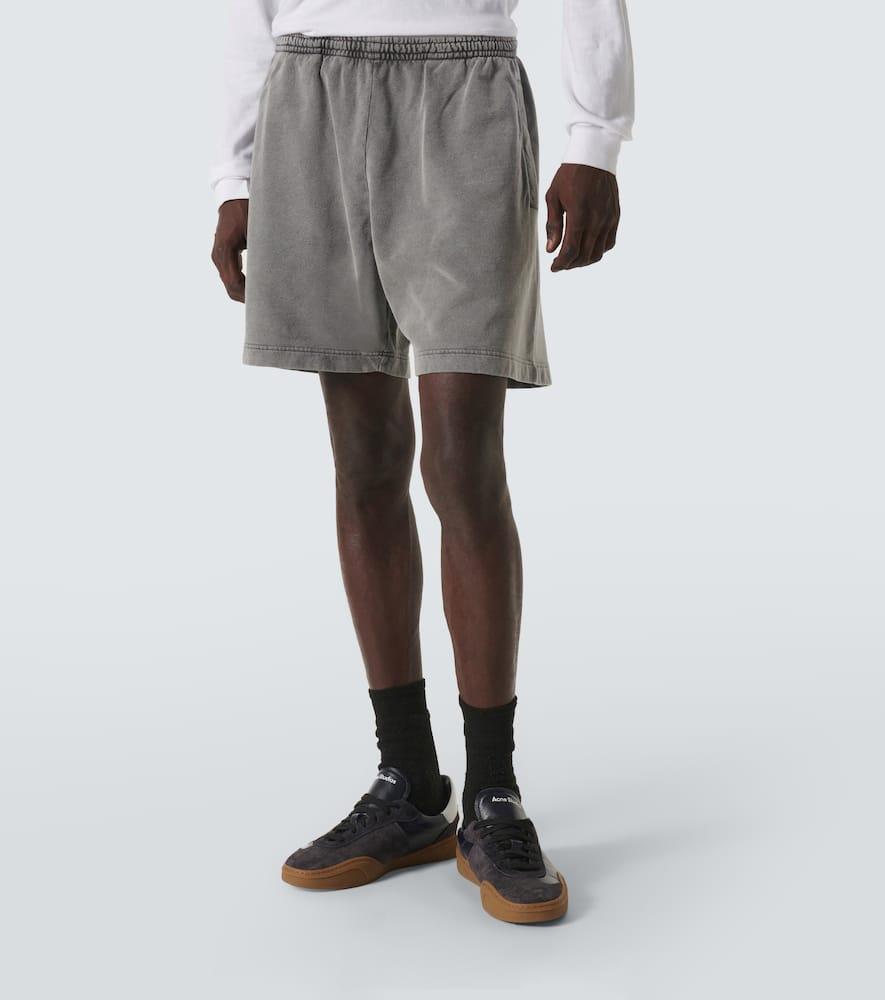 ACNE STUDIOS Cotton Fleece Shorts In Bm0 Faded Black Product Image