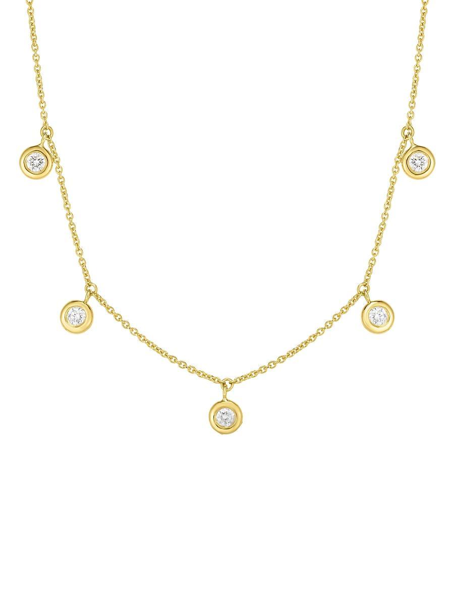 Womens Diamond By The Inch 18K Yellow Gold & Diamond Dangle Necklace Product Image
