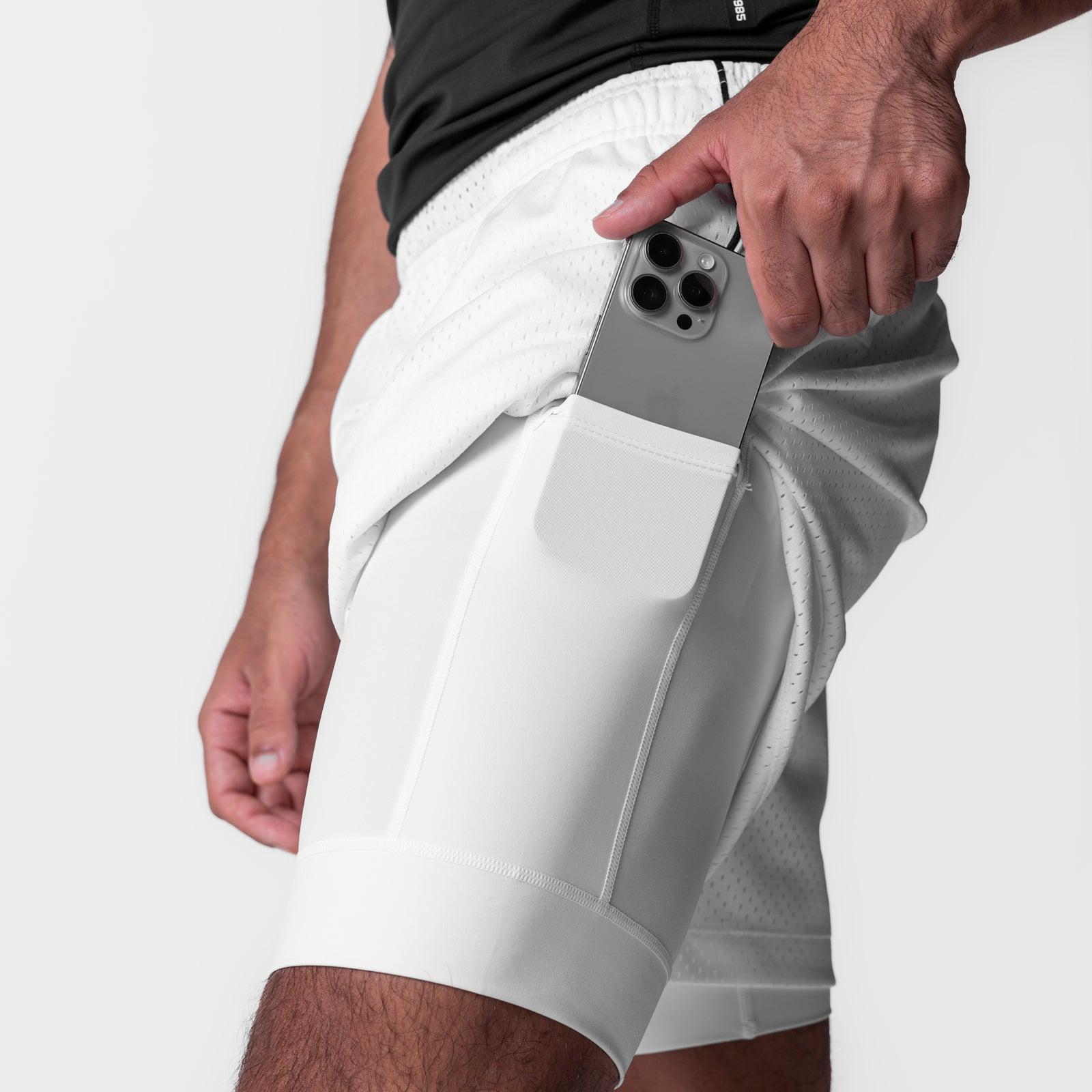 0991. Ion-Mesh 5" Liner Short - White Product Image