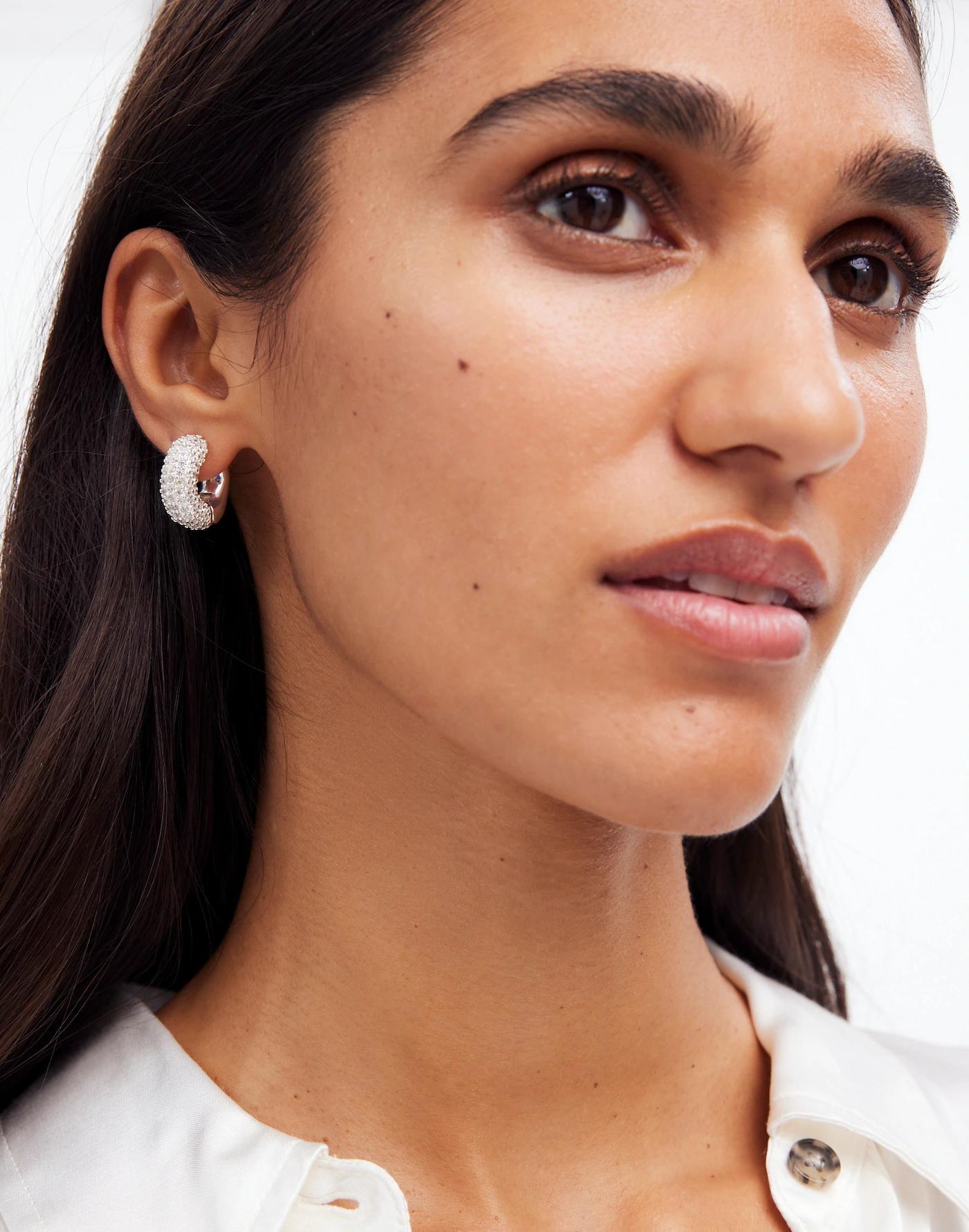 Pavé Small Hoop Earrings Product Image