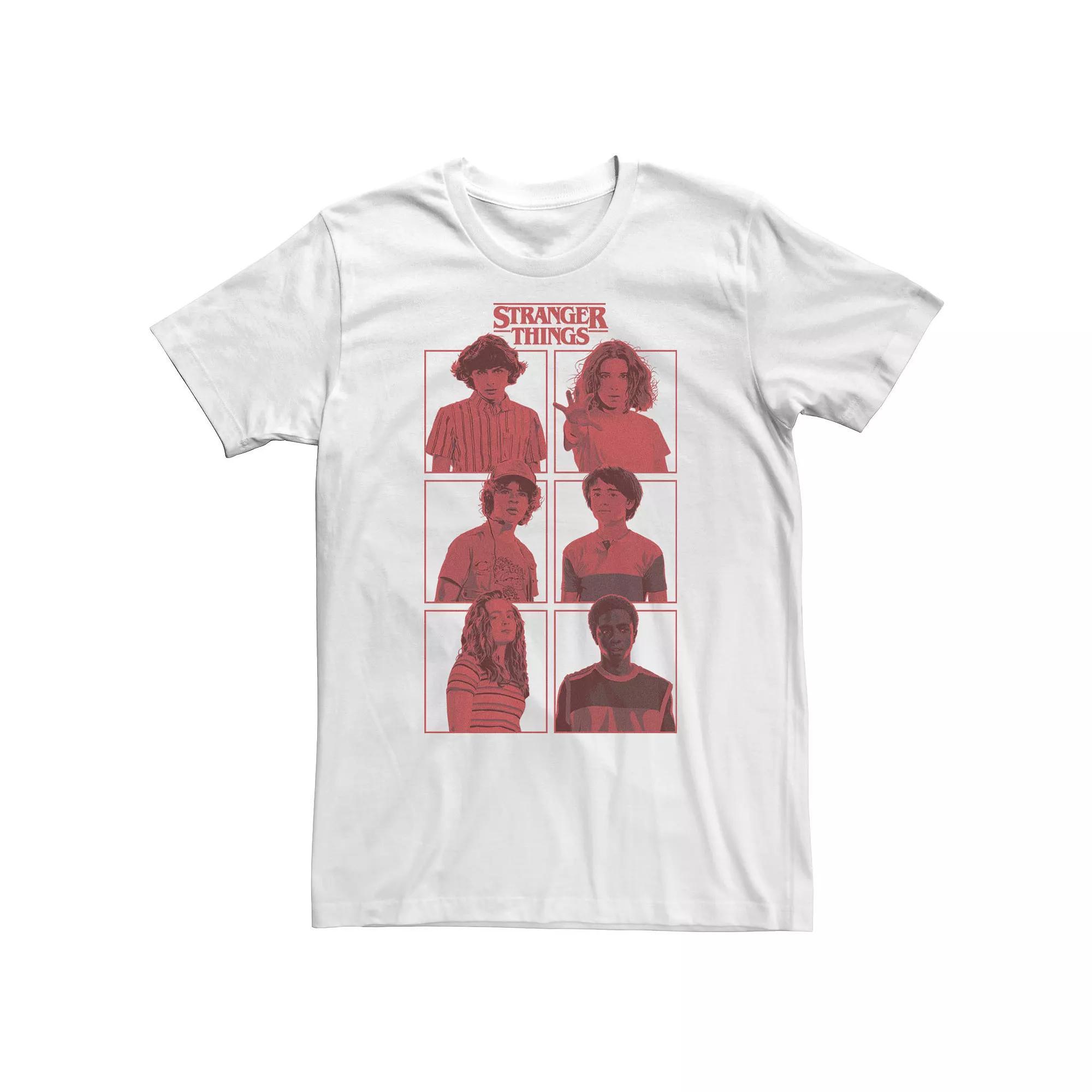Big & Tall Stranger Things Group Shot Red Box Up Tee, Men's, Size: 4XLT, White Product Image