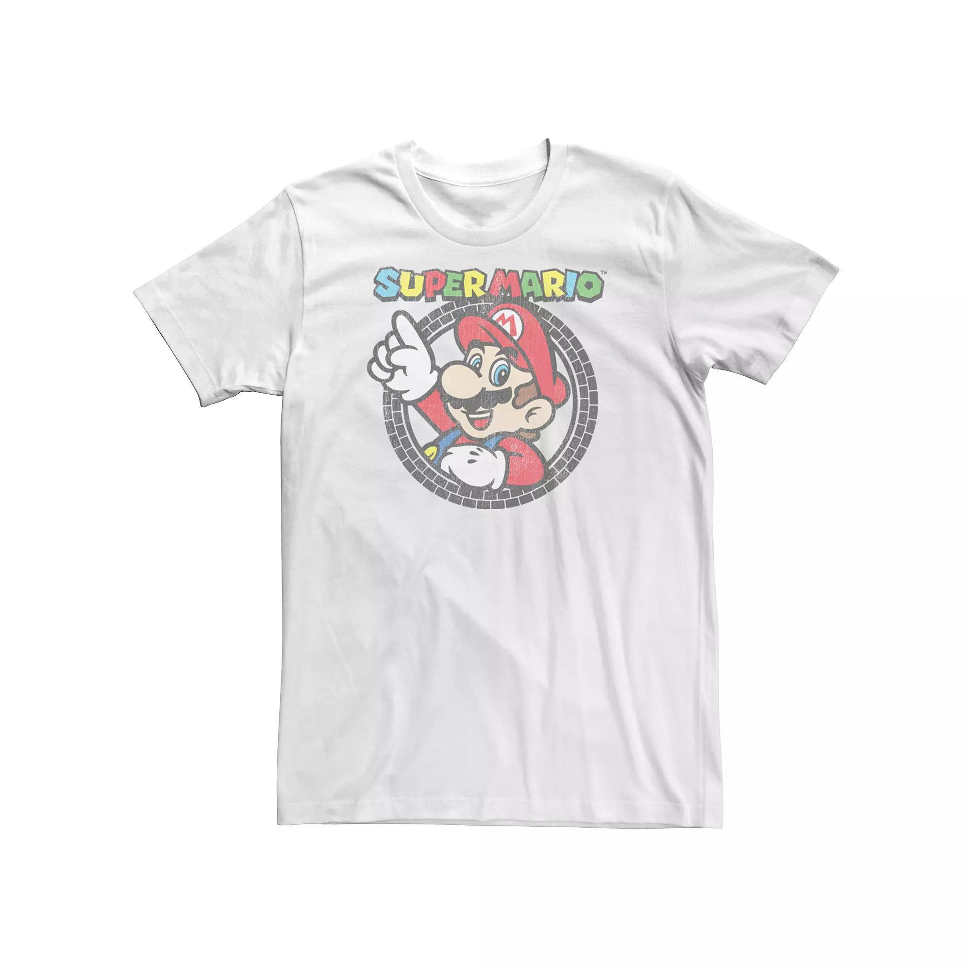 Men's Super Mario Bros. Vintage Tee, Size: Small, White Product Image