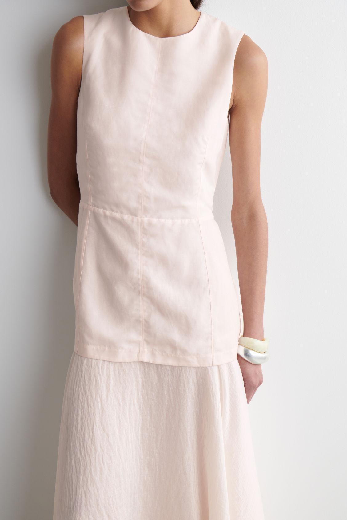 LAYERED PEPLUM MIDI DRESS Product Image