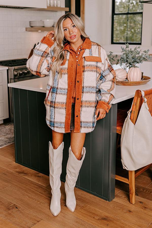 Brown Sugar Smiles Plaid Jacket Product Image