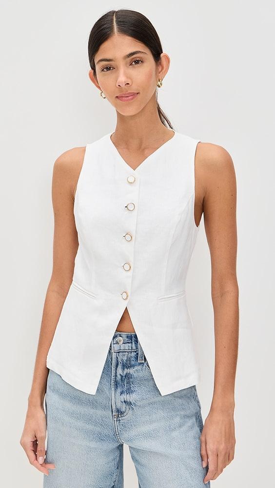 Reformation Aspen Linen Top | Shopbop Product Image