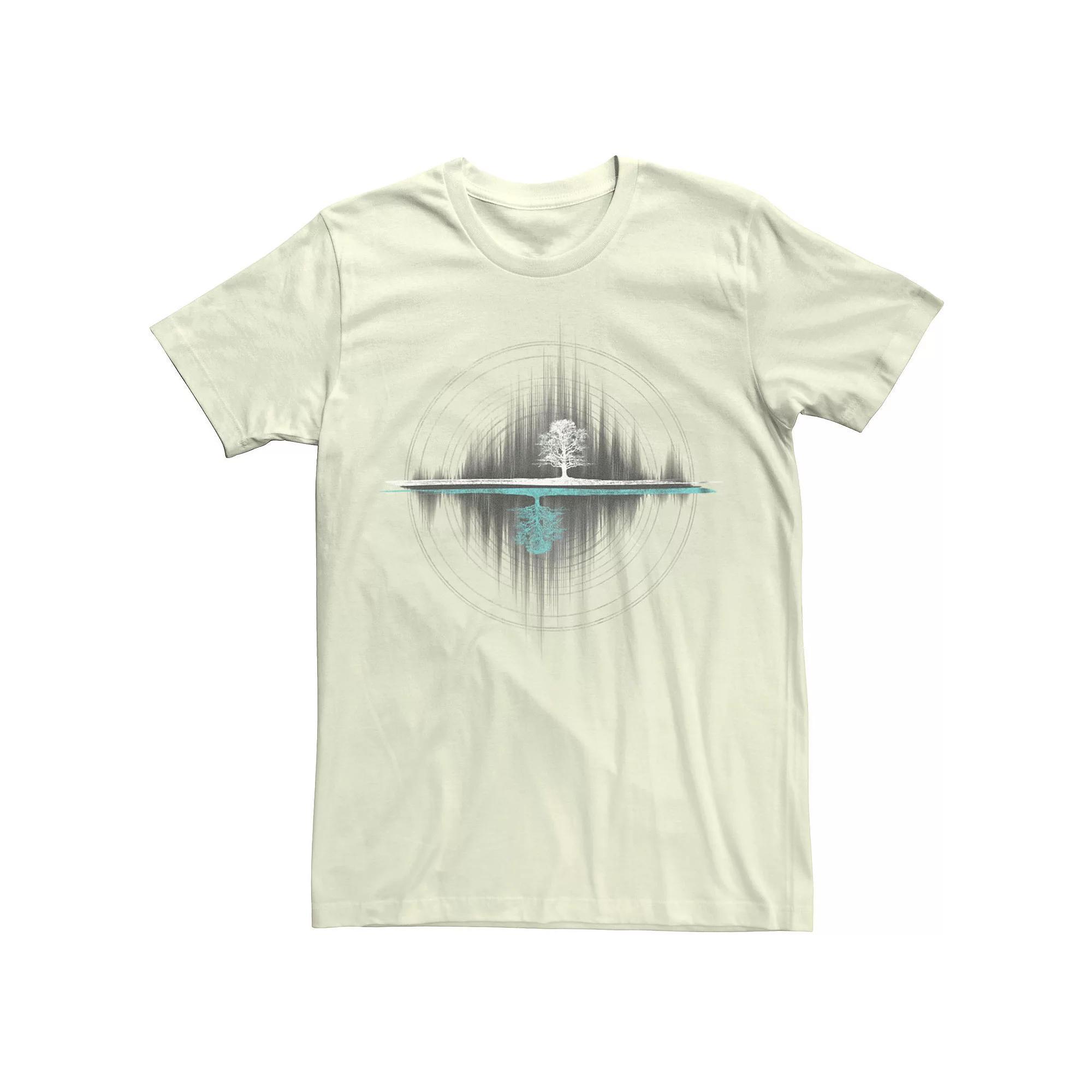 Men's Yin Yang Tree Of Life Soundwave Graphic Tee, Size: Medium, Natural Product Image