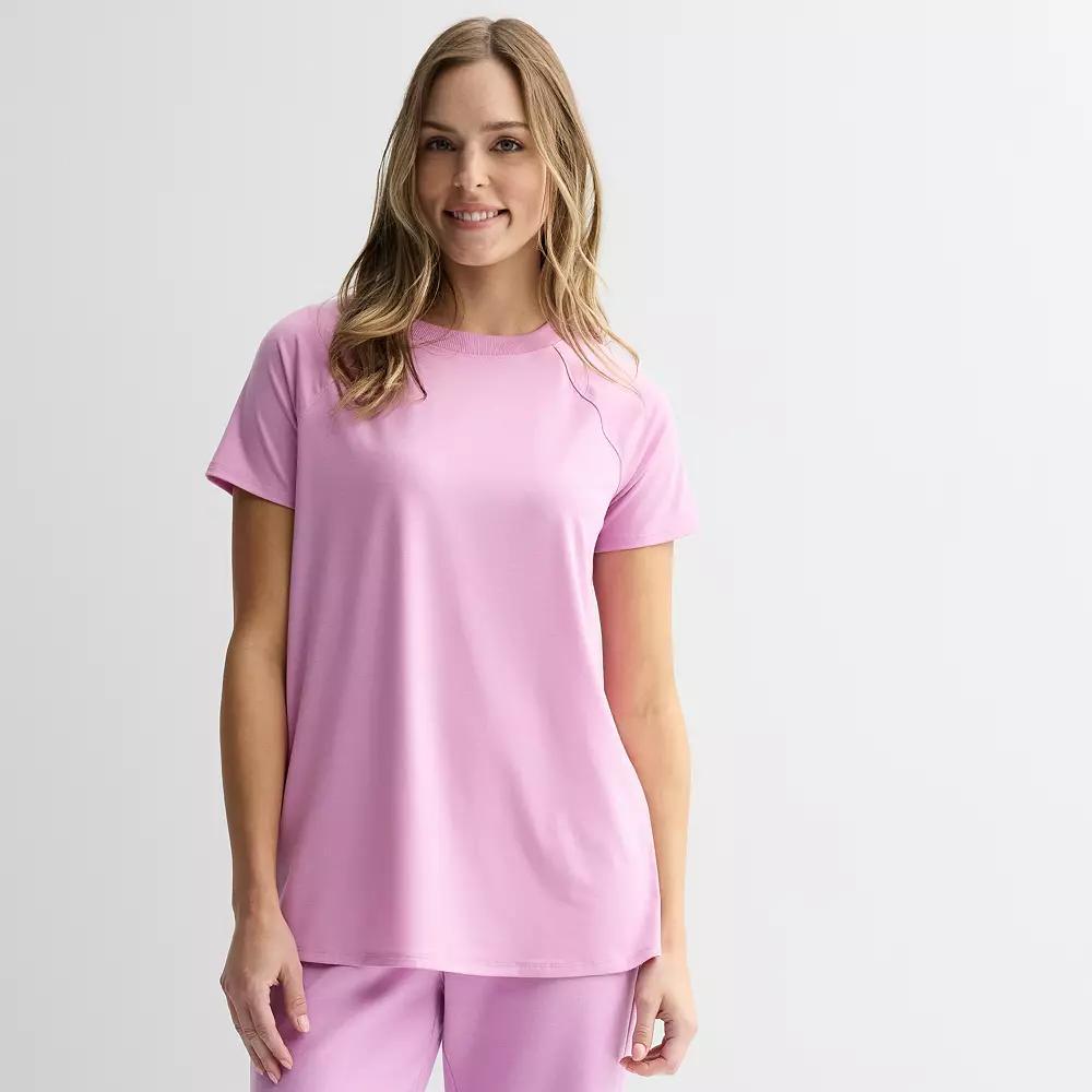 Plus Size Tek Gear Short Sleeve Tunic Tee, Womens Purple Macaroon Product Image