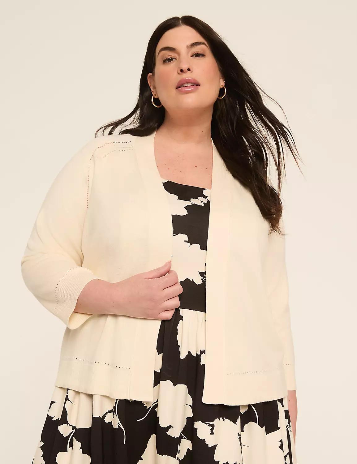 3/4-Sleeve Open-Front Shrug Product Image