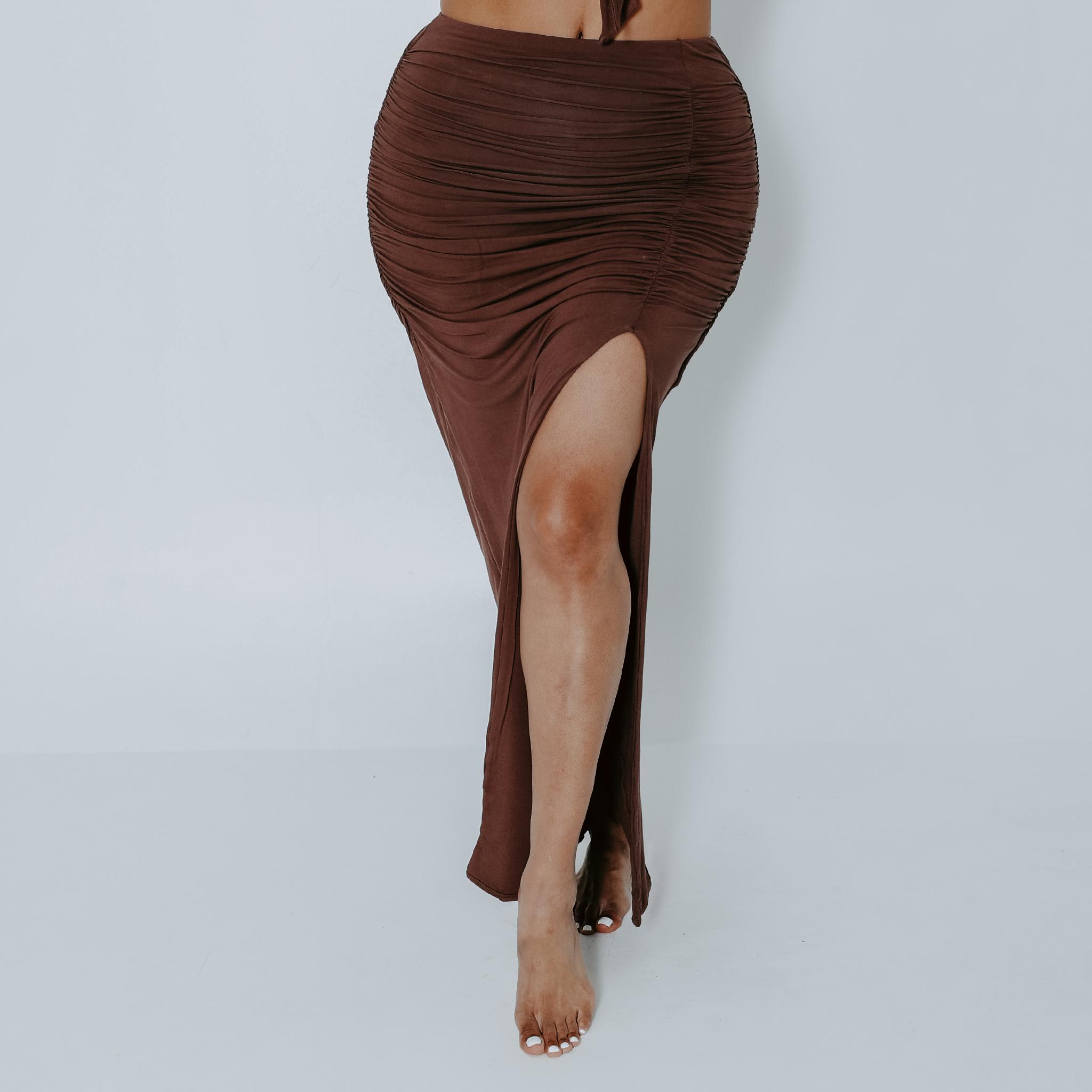 Ruched Maxi Skirt Product Image