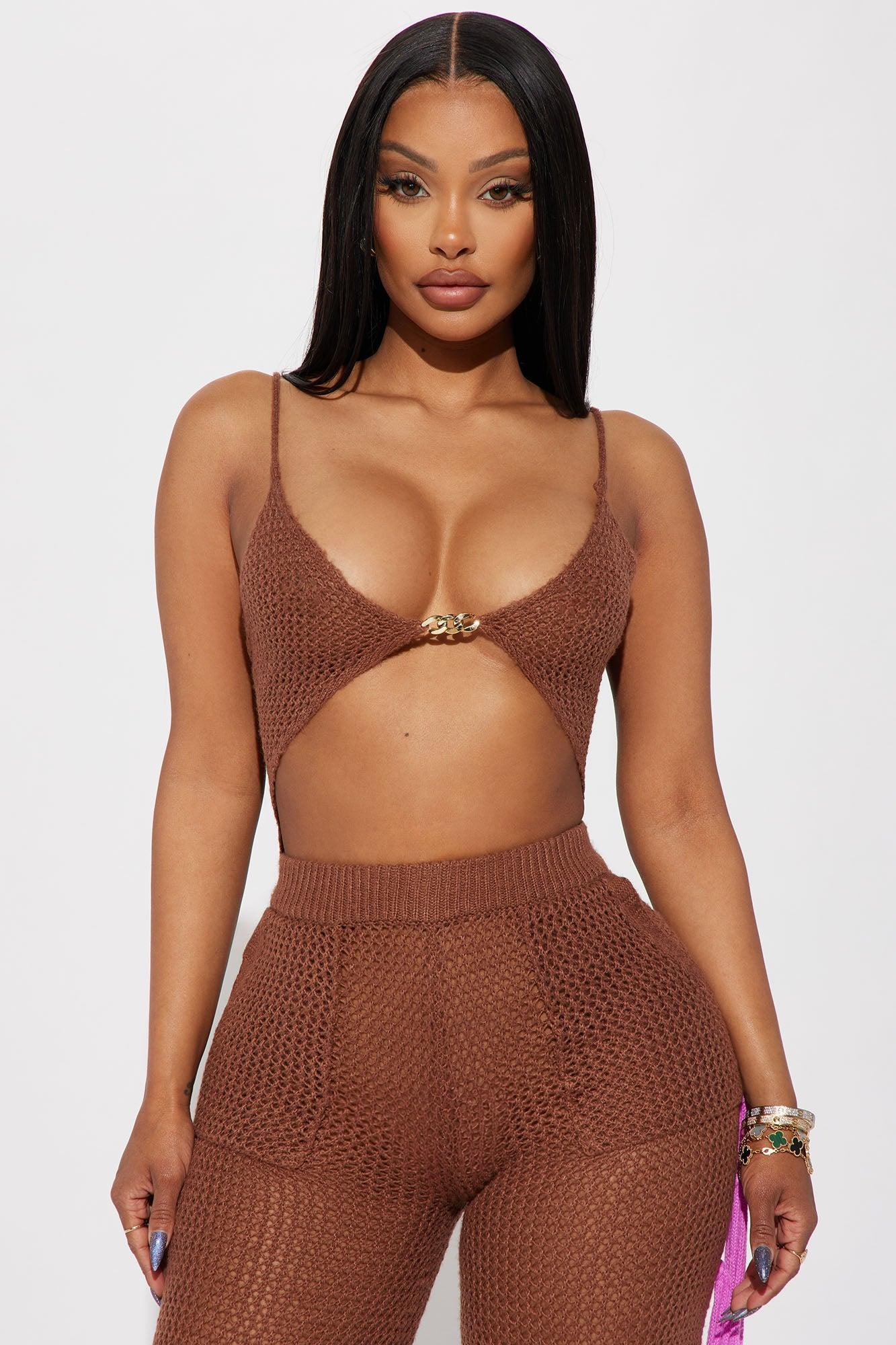Linked Up Sweater Pant Set - Brown Combo Product Image
