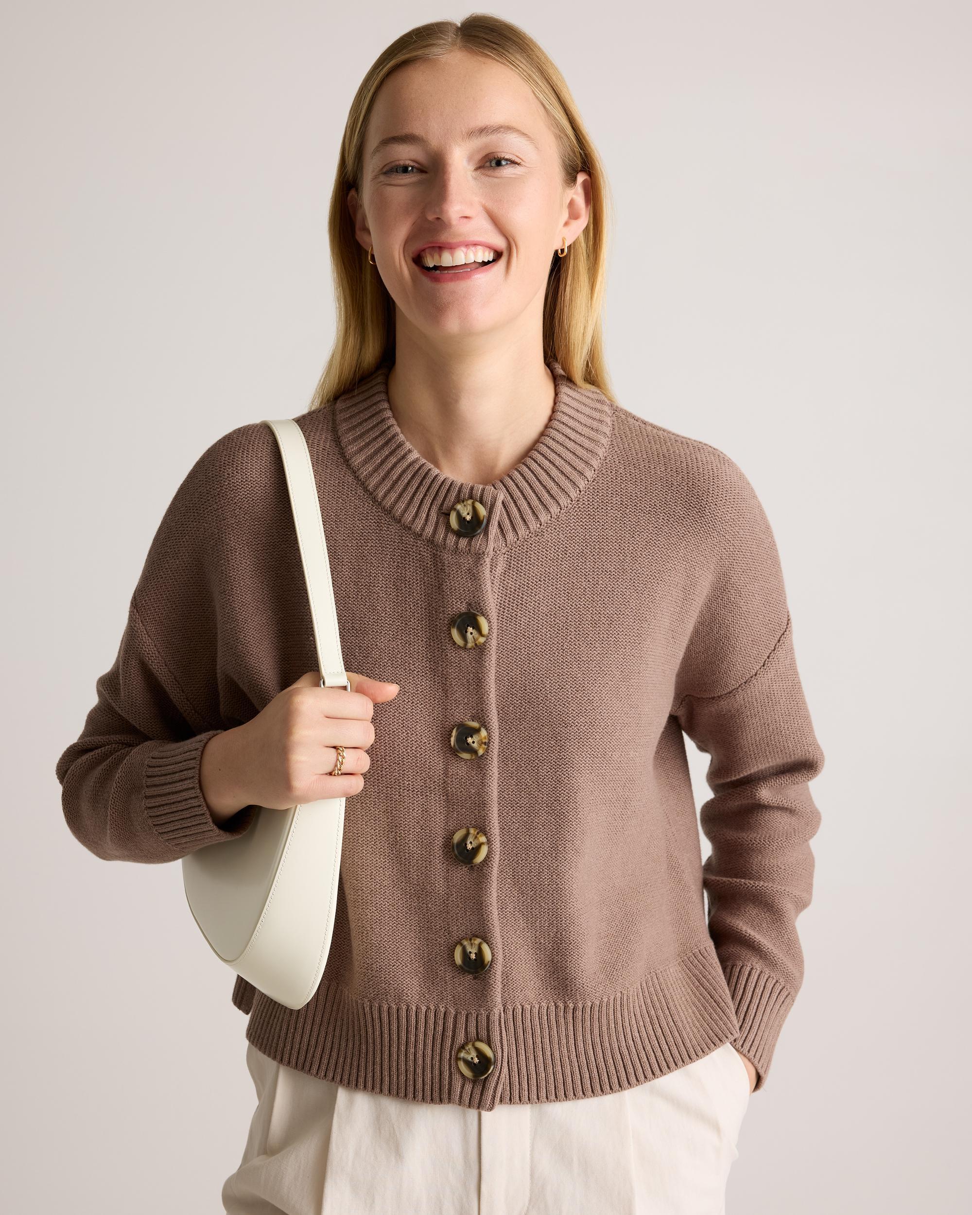 Quince | Women's Cropped Cardigan Sweater Organic Cotton Product Image