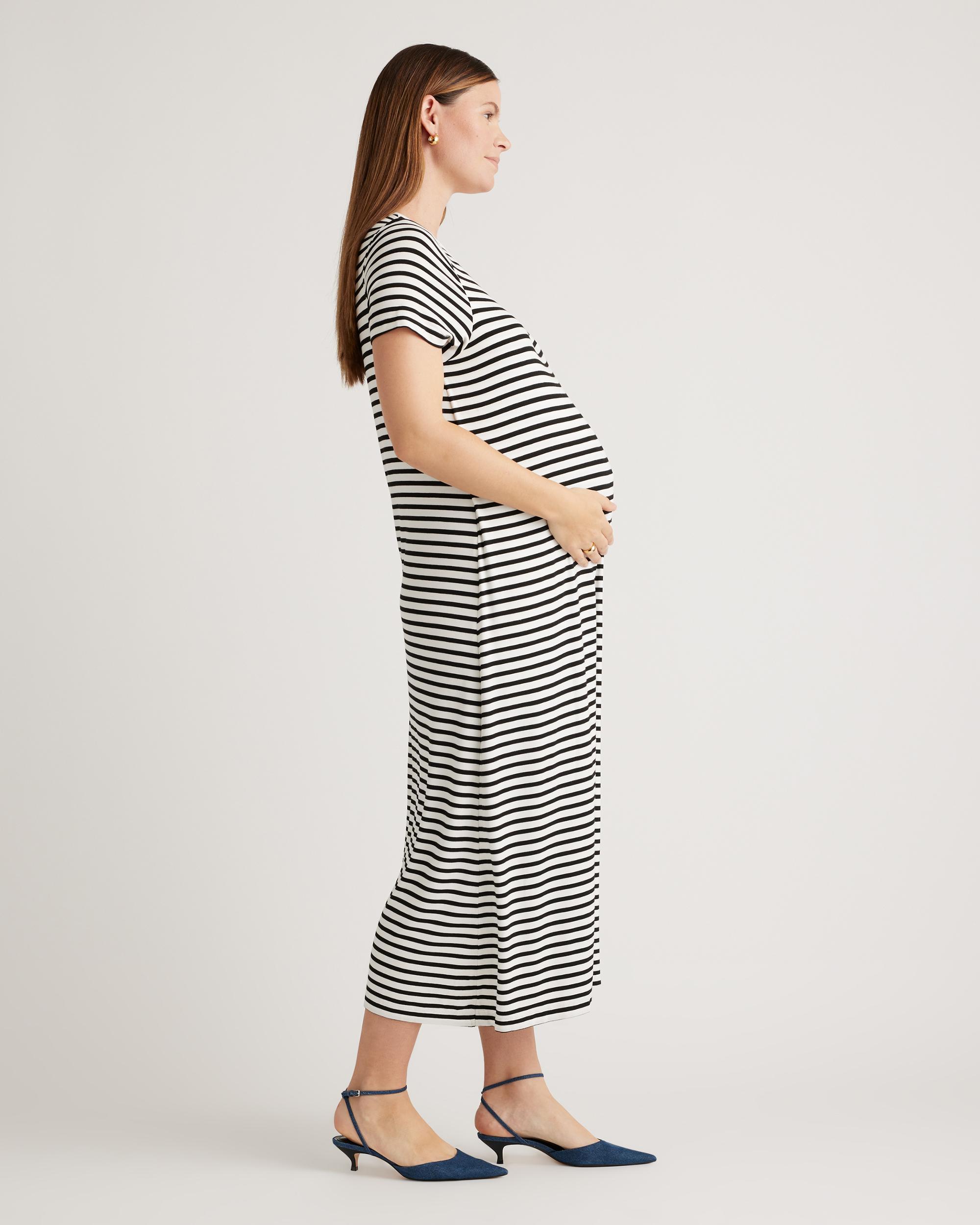 Quince | Women's Bamboo Jersey Maternity & Nursing T-Shirt Dress Product Image