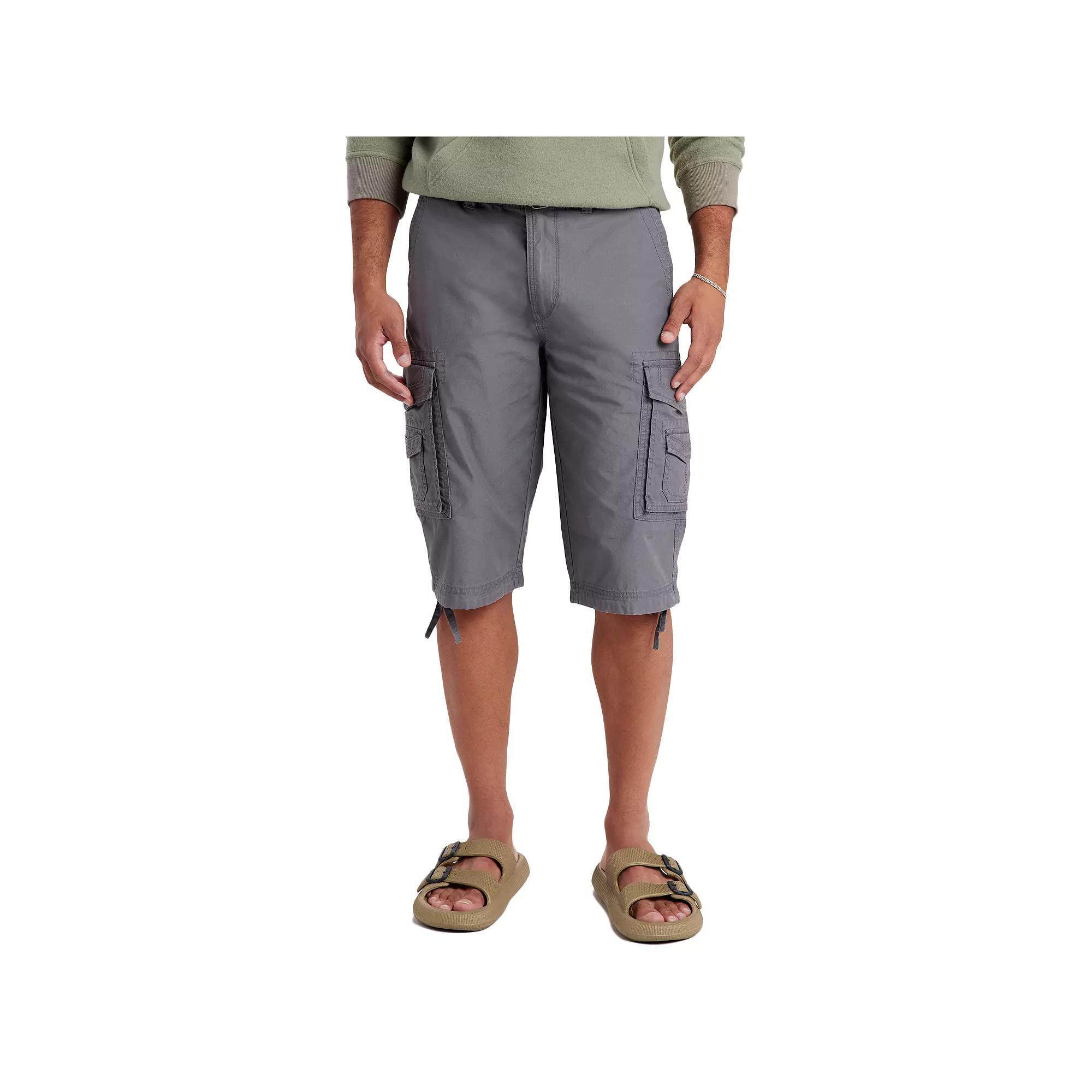 Men's UNIONBAY Cordova Messenger Belted Cargo Shorts, Size: 32, Gray Goose Product Image