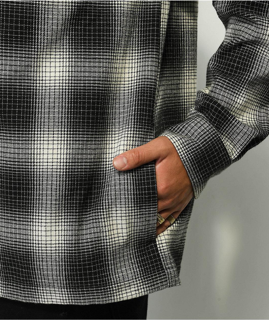 DGK Smoke Black & Grey Hooded Flannel Shirt Product Image