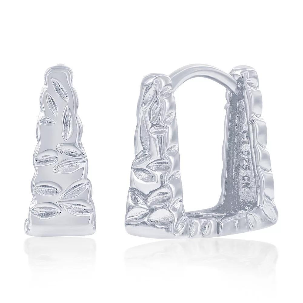 Argento Bella Sterling Silver Textured Square Hoop Earrings, Women's Product Image