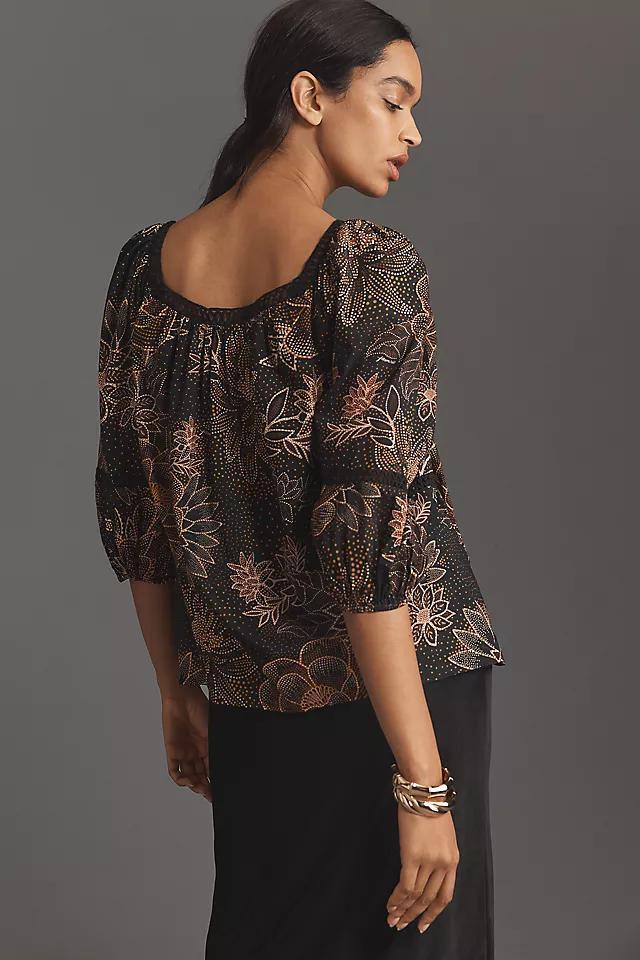 Farm Rio Lace Inset Peasant Blouse Product Image