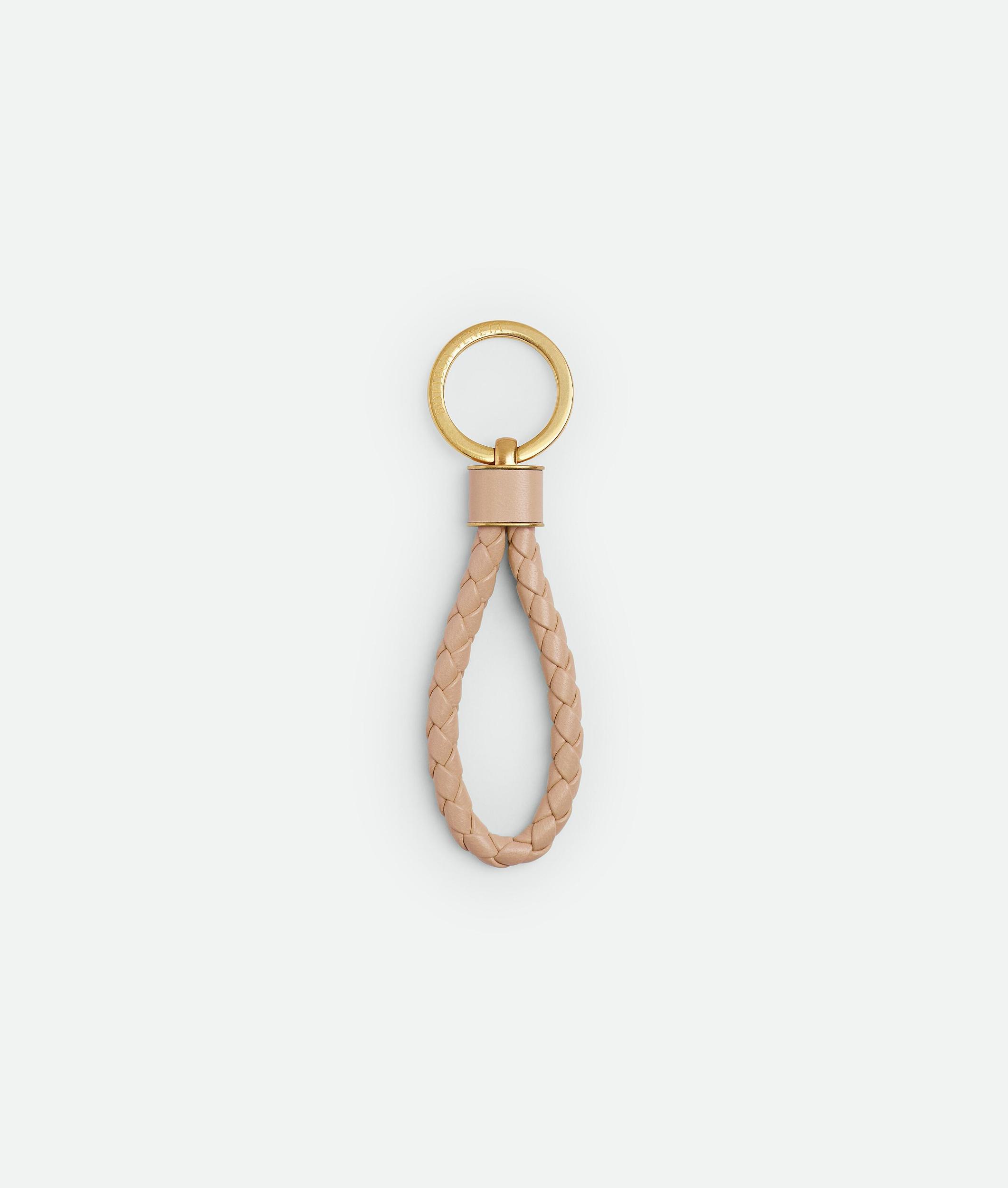 BOTTEGA VENETA Pink Intreccio Key Ring Product Image