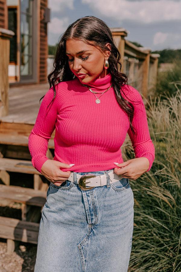 Passing Time Ribbed Top In Pink Product Image